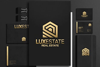 design real estate logo, business card, yard sign, banner