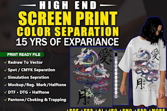 separation color for screen printing cmyk spot simulation n vectorize