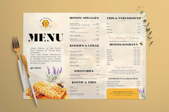 create a stunning flyer, rollup, banner, menu