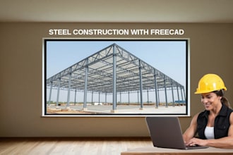 create detailed freecad drawing of steel structures shop fabrication ready