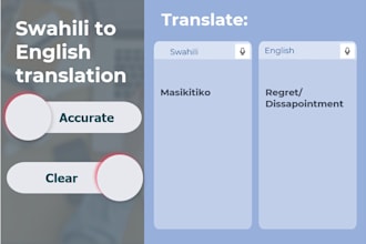 professionally translate english to swahili and vice versa