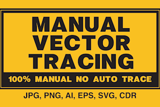 do vector tracing of a logo or image to ai, eps, png, svg