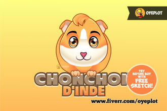 draw cartoon logo, mascot, character, animal