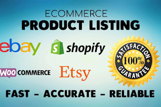 add product listing on ebay, shopify, woocommerce , etsy etc