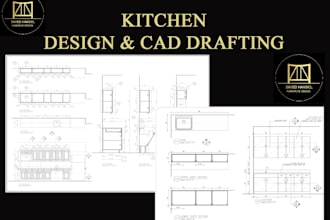 draw your kitchen cabinets, builtin furniture by auto cad