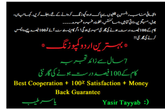 do professional urdu typing