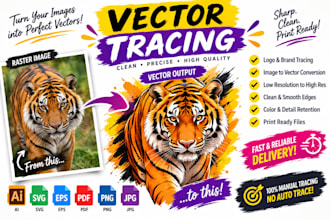 do image to vector, convert jpg to vector, logo redraw in 5 hours