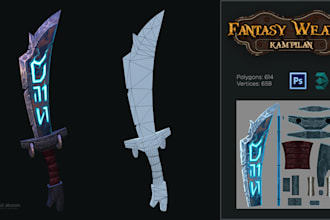 create low poly 3d with hand painted texture