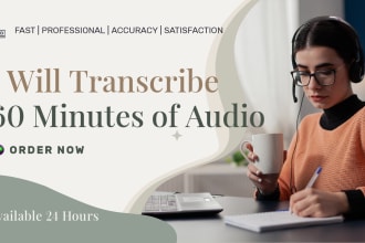 do audio and video file transcription in english