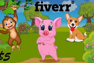 design animal and human cartoon character in unique style