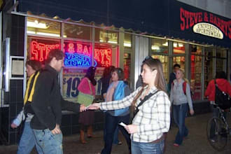 distribute 50 flyers in Times Square, NYC