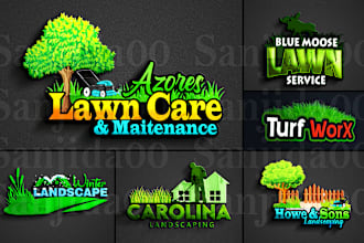 do lawn mower,landscape,tree,cannabis weed or marijuana logo
