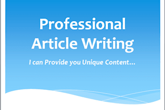 provide you unique article writing services