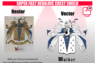 create logo heraldic shield, family crest coat of arms