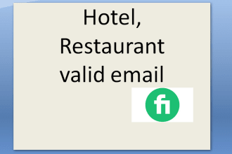 do UK USA and european hotel restaurant valid email contact