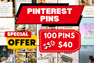 design 100 beautiful custom pins for pinterest