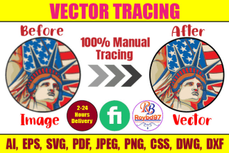 manual vector tracing, redraw logo convert image to vector, graphic design