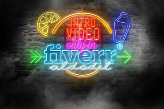 make intro neon animation with your logo design or text