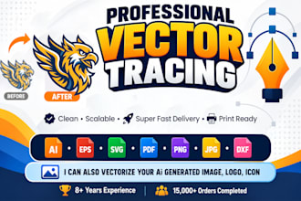 do vector tracing, vectorize logo, convert image to vector, ai image to vector