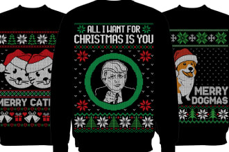 design ugly christmas sweater and sweatshirt