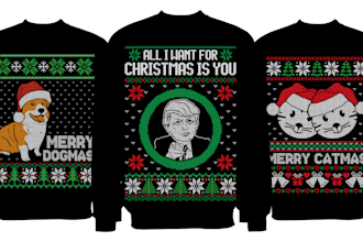 create ugly christmas sweater and sweatshirt design