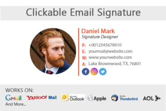 design a clickable HTML email signature