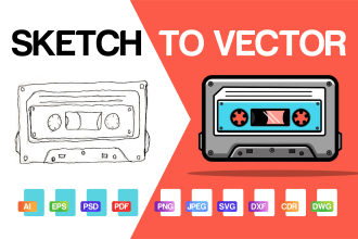 redraw your rough sketch to vector tracing
