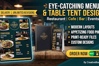 create menu and table design