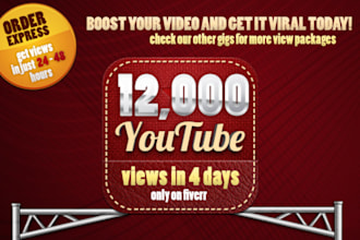 give you 12,000+ youtube video views in 72 hours