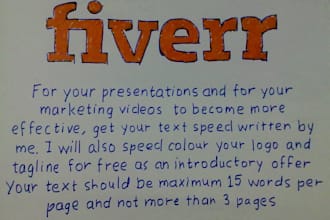 make video while speed texting your message and color/draw your company logo, add music of your choice to it