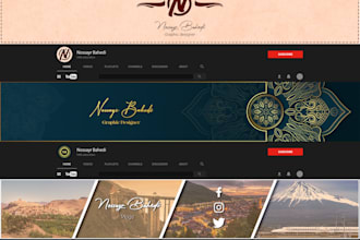 create a professional artwork youtube banner and profile