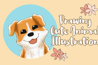 draw adorable cute animal illustration