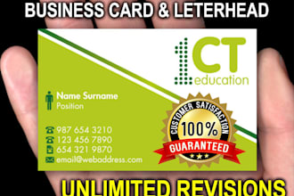 design modern unique business card and letterhead