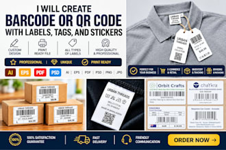 create barcode or qr code with labels, tags, and stickers