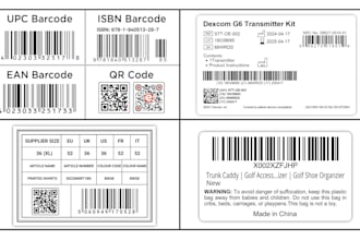 create barcode or qr code with label, tag and sticker