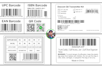 create barcode or qr code with label, tag and sticker