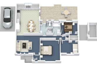redraw floor plan 2d and 3d for real estate agent