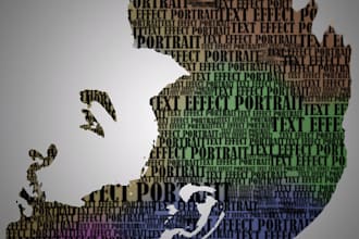 create a chraming text portrait on your photo