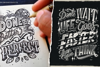 create hand lettering logotype wordmark and monogram