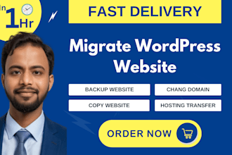migrate wordpress website, change domain, or clone website to new host in 1 hour