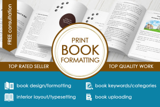 do book formatting and layout design for KDP print