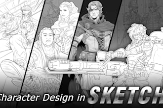 draw character design in sketch