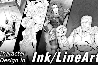 draw character design in lineart