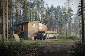 create a realistic rendering of your cabin in any scenario