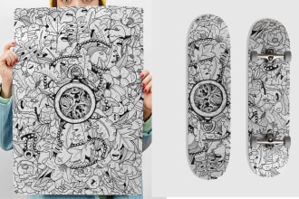 create the most fascinating doodle art illustration