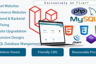 design, develop and fix PHP laravel websites and scripts