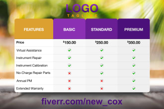 design creative pricing table and comparison chart