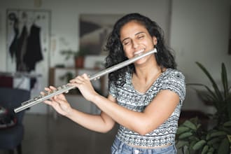 record HQ flute track in any genre, sheet music not required
