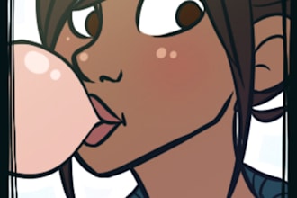draw you a cute cartoony style icon/avatar/portrait