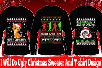 do ugly christmas sweater and t shirts design